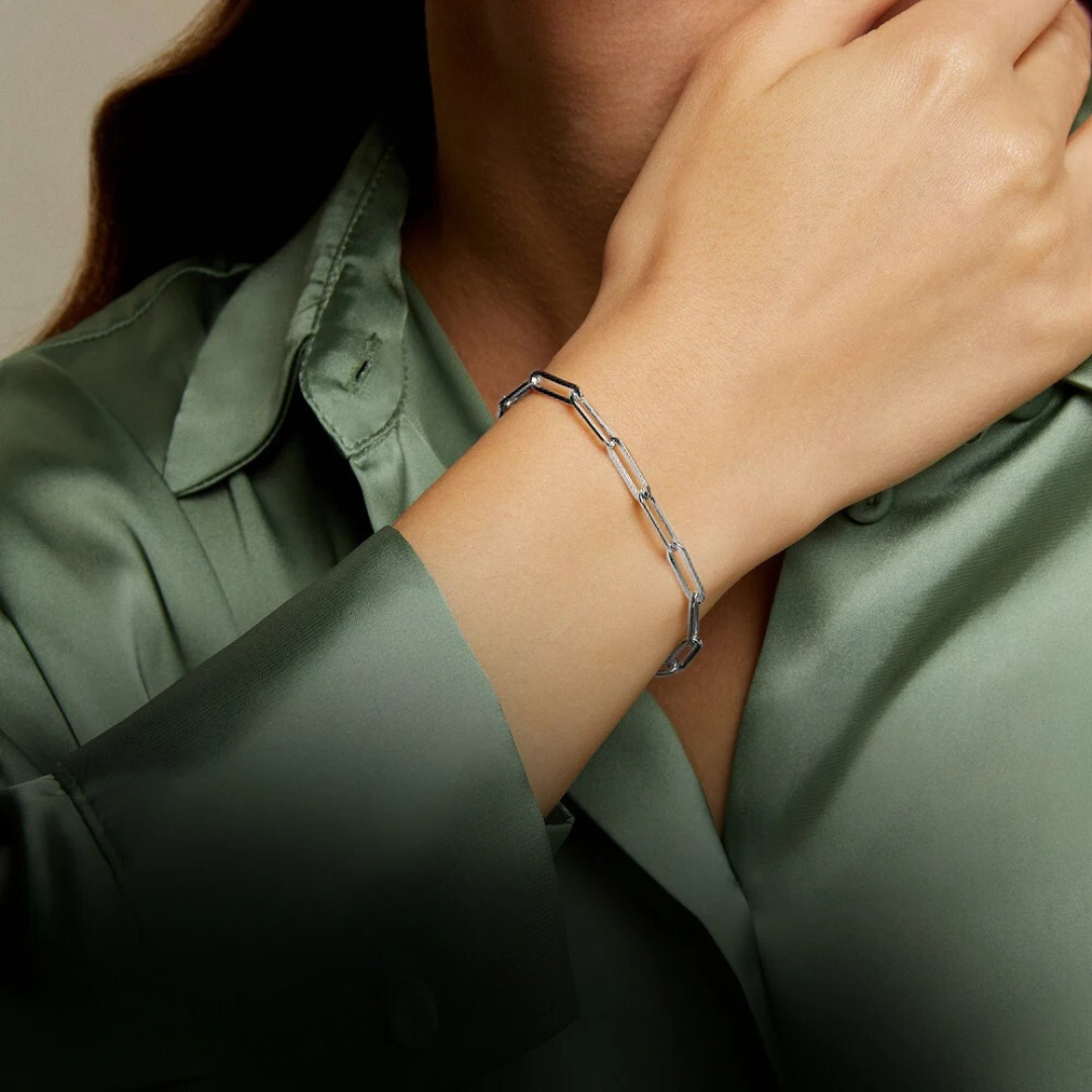 Silver Paperclip Bracelet