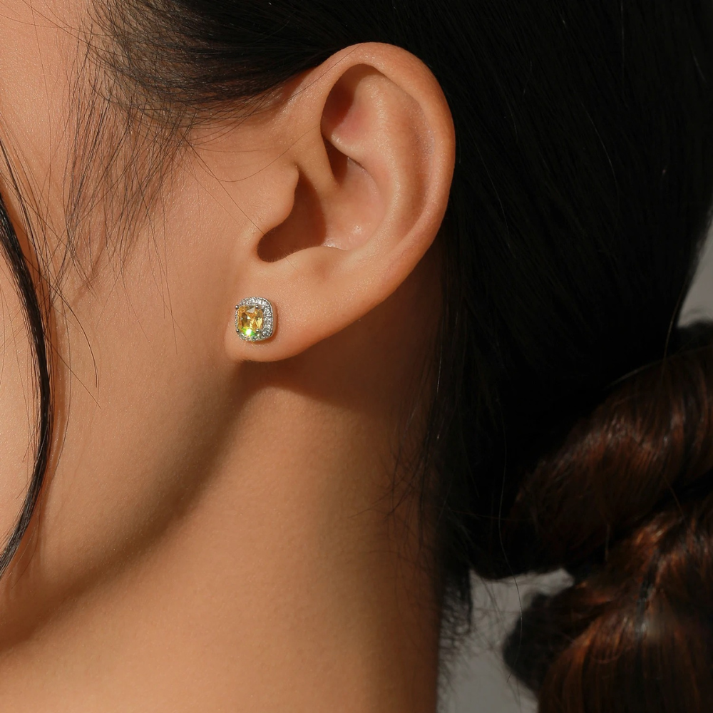 Yellow Glimmer Studs