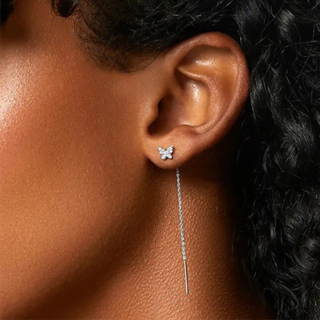 Butterfly Bling Drop Earring