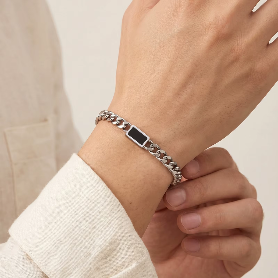 Onyx square bracelet