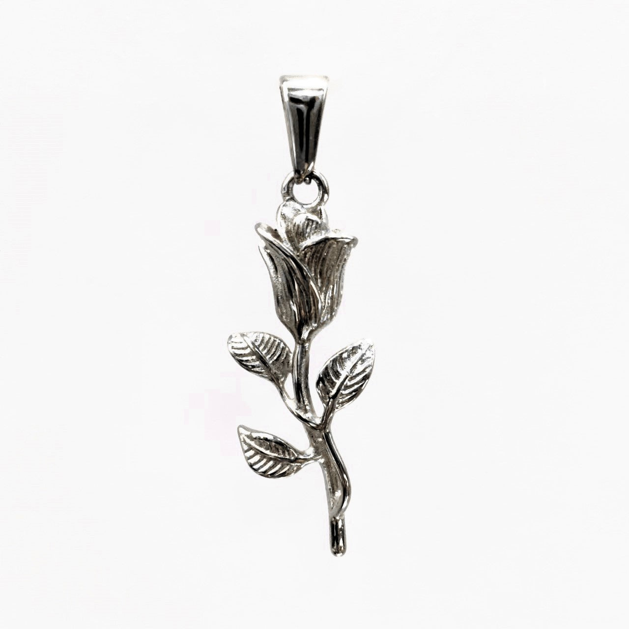 Rose Charm Necklace (Silver)