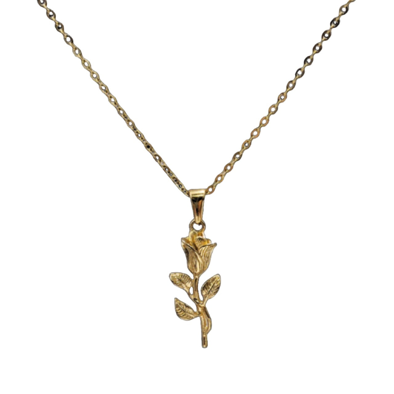 Rose Charm Necklace (Silver)