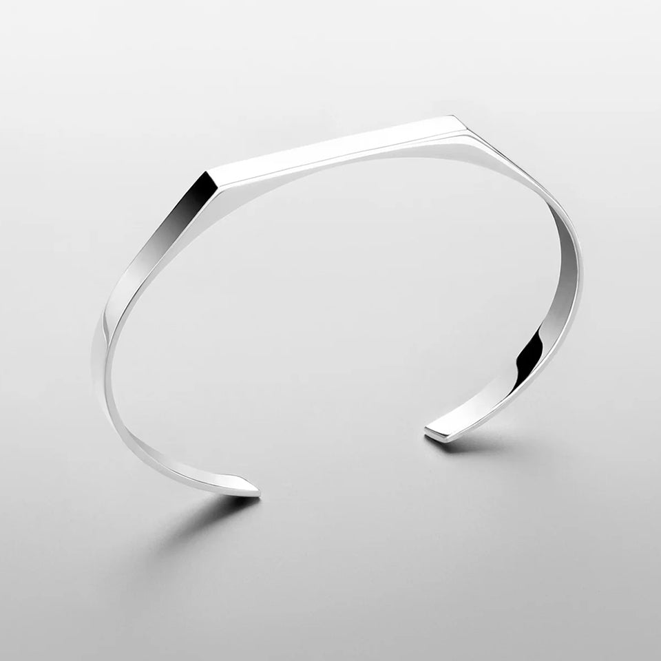 Aurum Bloc Cuff Bracelet (Silver)