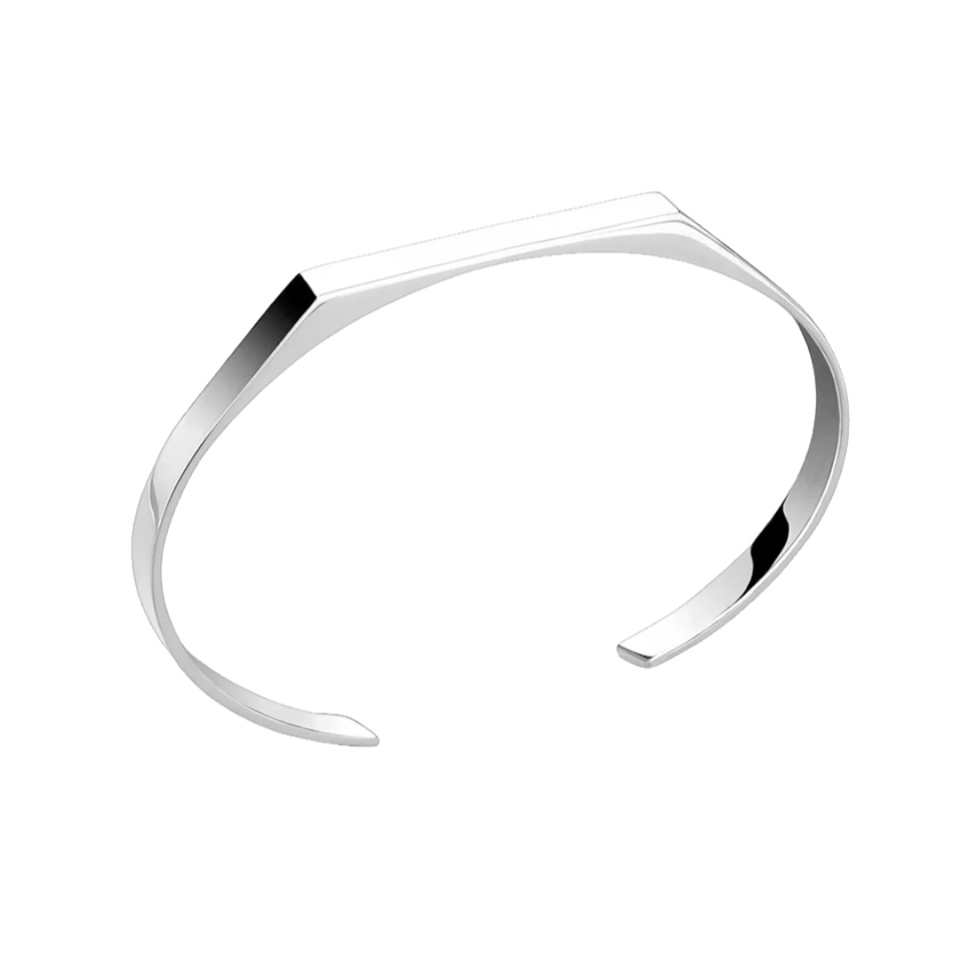 Aurum Bloc Cuff Bracelet (Silver)