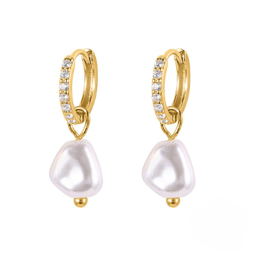 Iced Pearl drop earring
