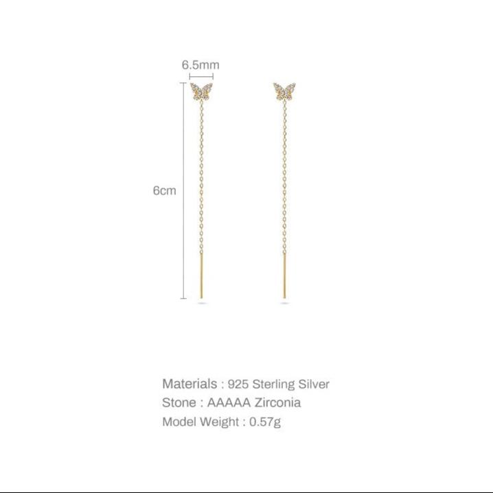 Butterfly Bling Drop Earring