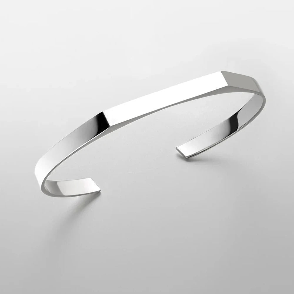 Aurum Bloc Cuff Bracelet (Silver)
