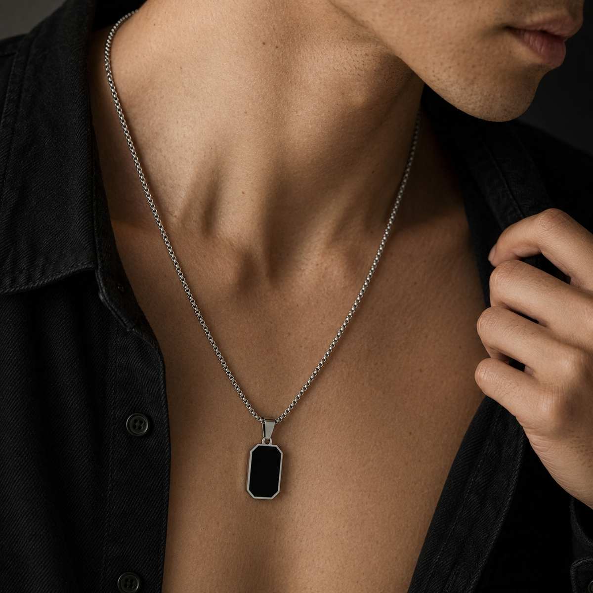 Onyx Silver Chain