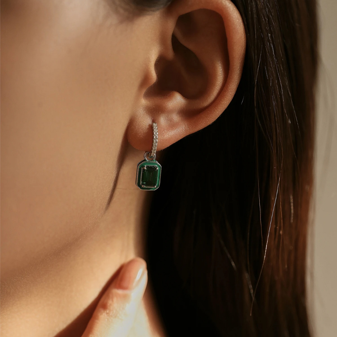 Emerald Frame Earrings
