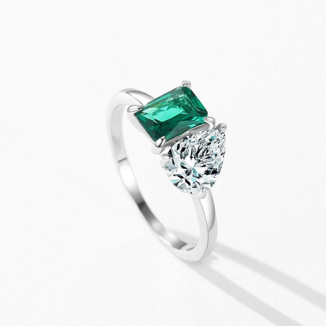 Emerald Duet Ring