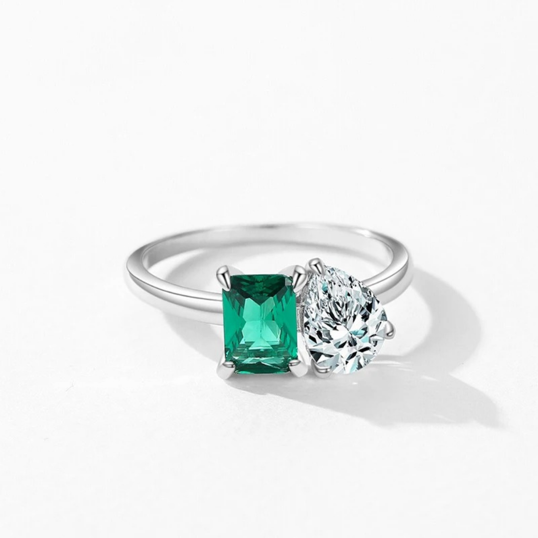 Emerald Duet Ring
