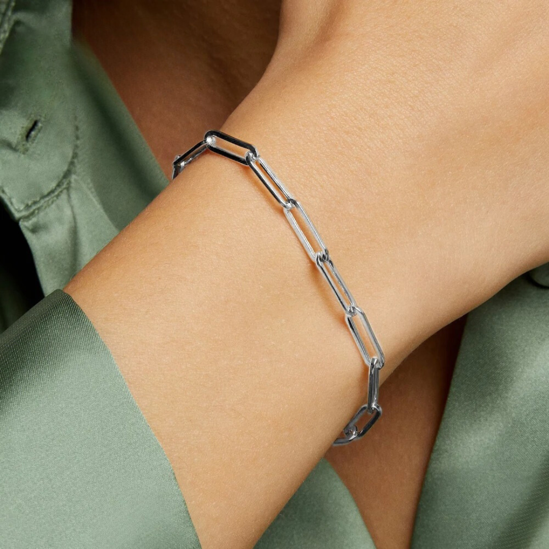 Silver Paperclip Bracelet