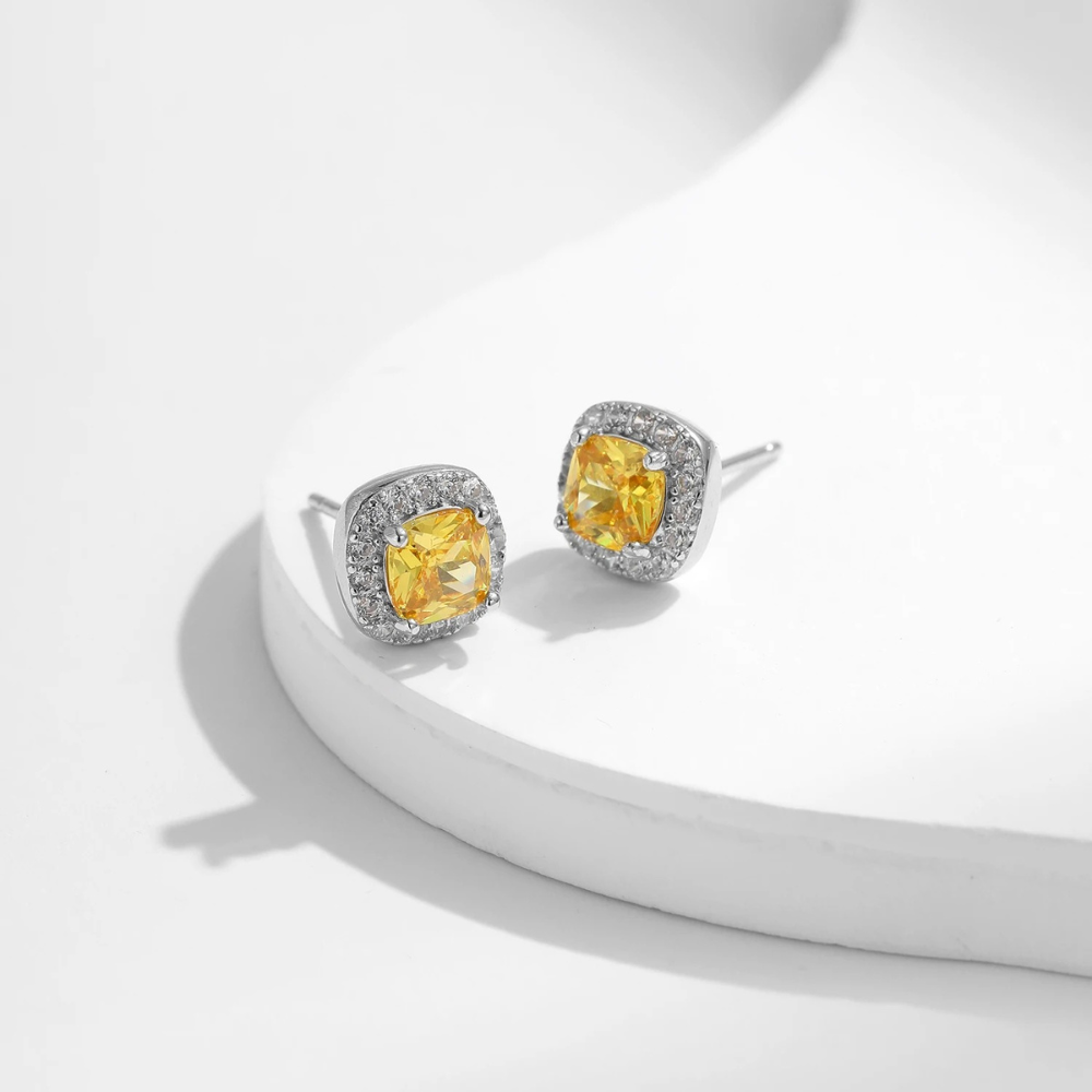 Yellow Glimmer Studs