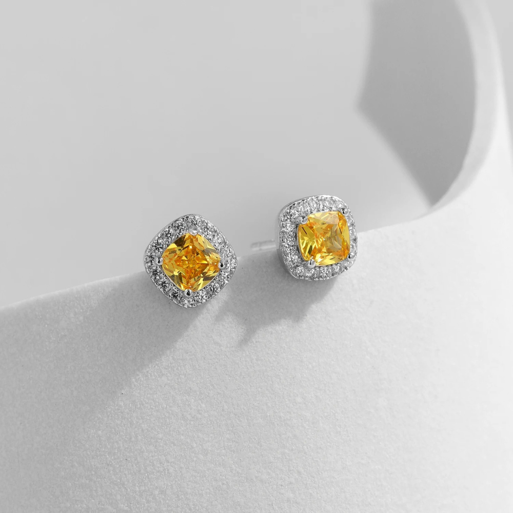 Yellow Glimmer Studs