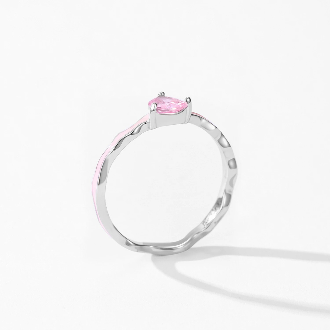 Pink Enamel Ring