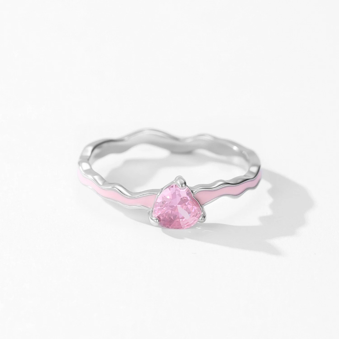 Pink Enamel Ring