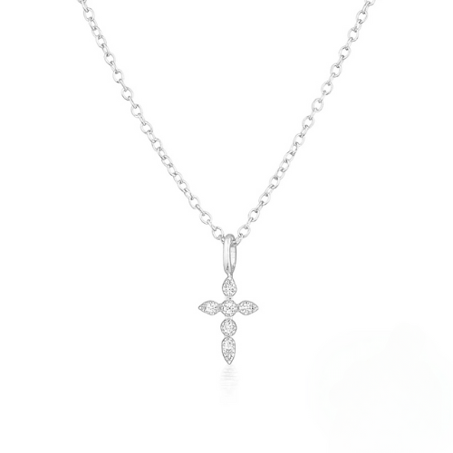 Micro Silver Cross Neckalce
