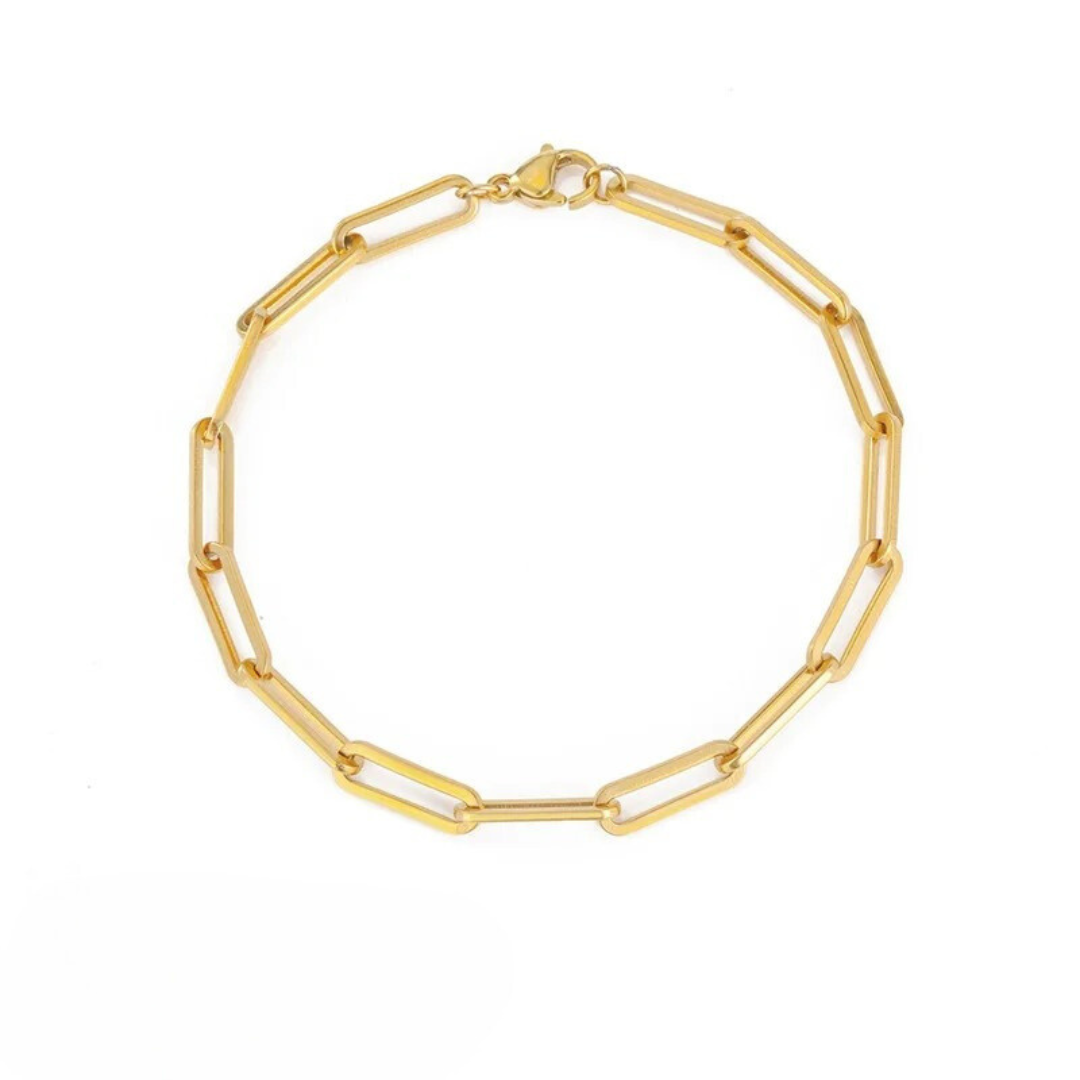 Gold Paperclip Bracelet