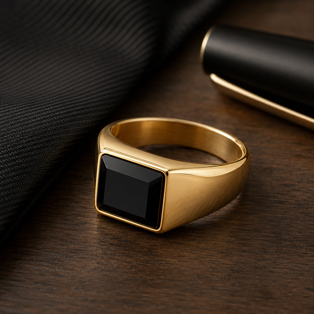 Onyx Gold Ring