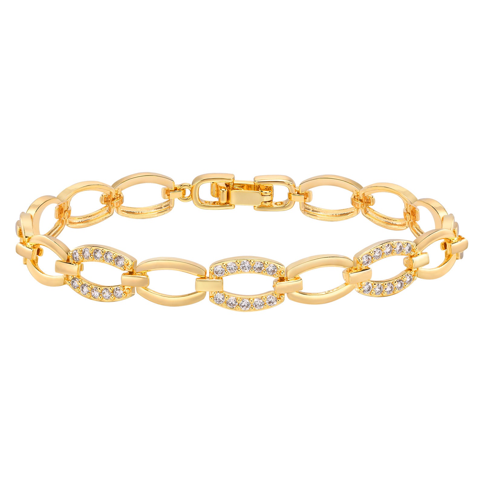 Iced paperclip bracelet
