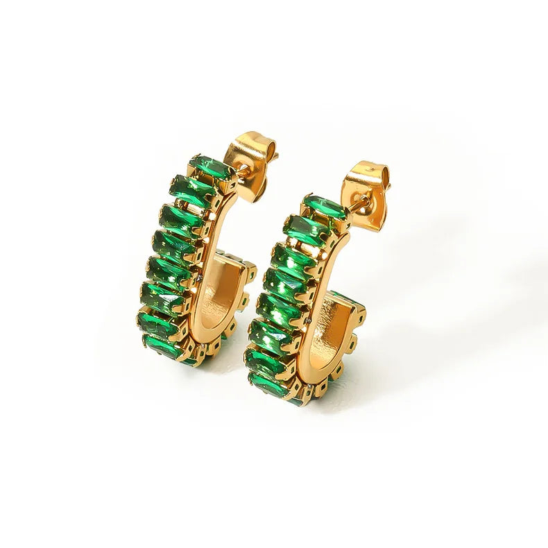 Zirconia Earring (Green)