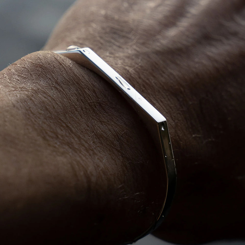 Aurum Bloc Cuff Bracelet (Silver)