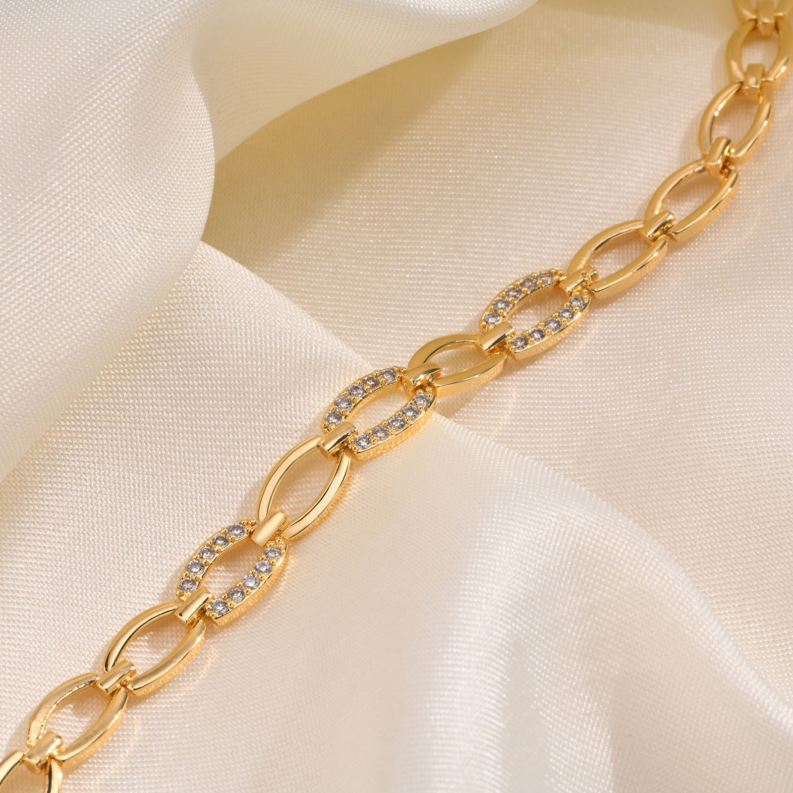 Iced paperclip bracelet