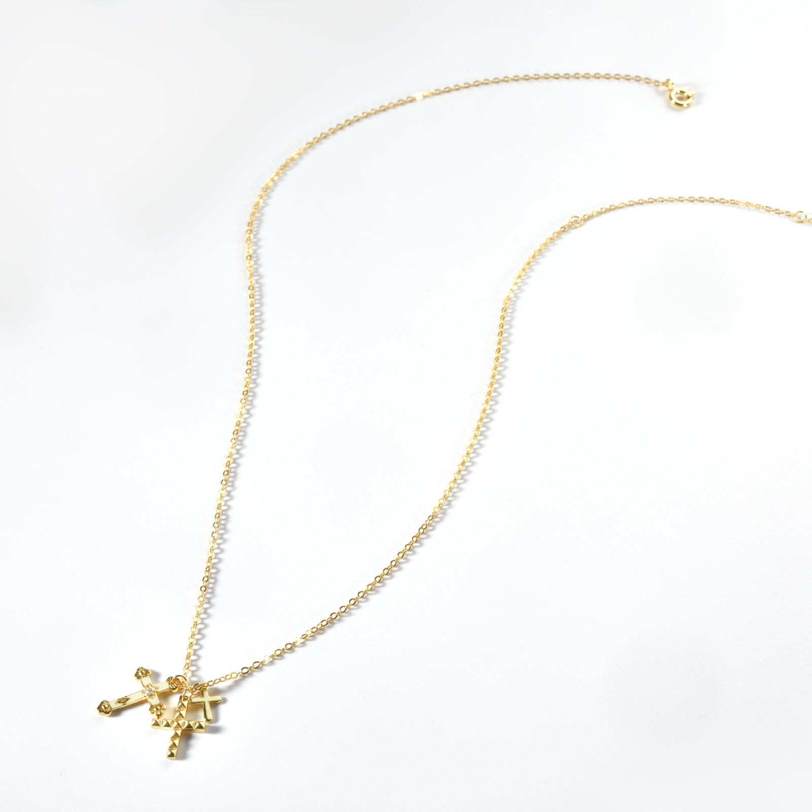 Trinity Cross Necklace (Gold)