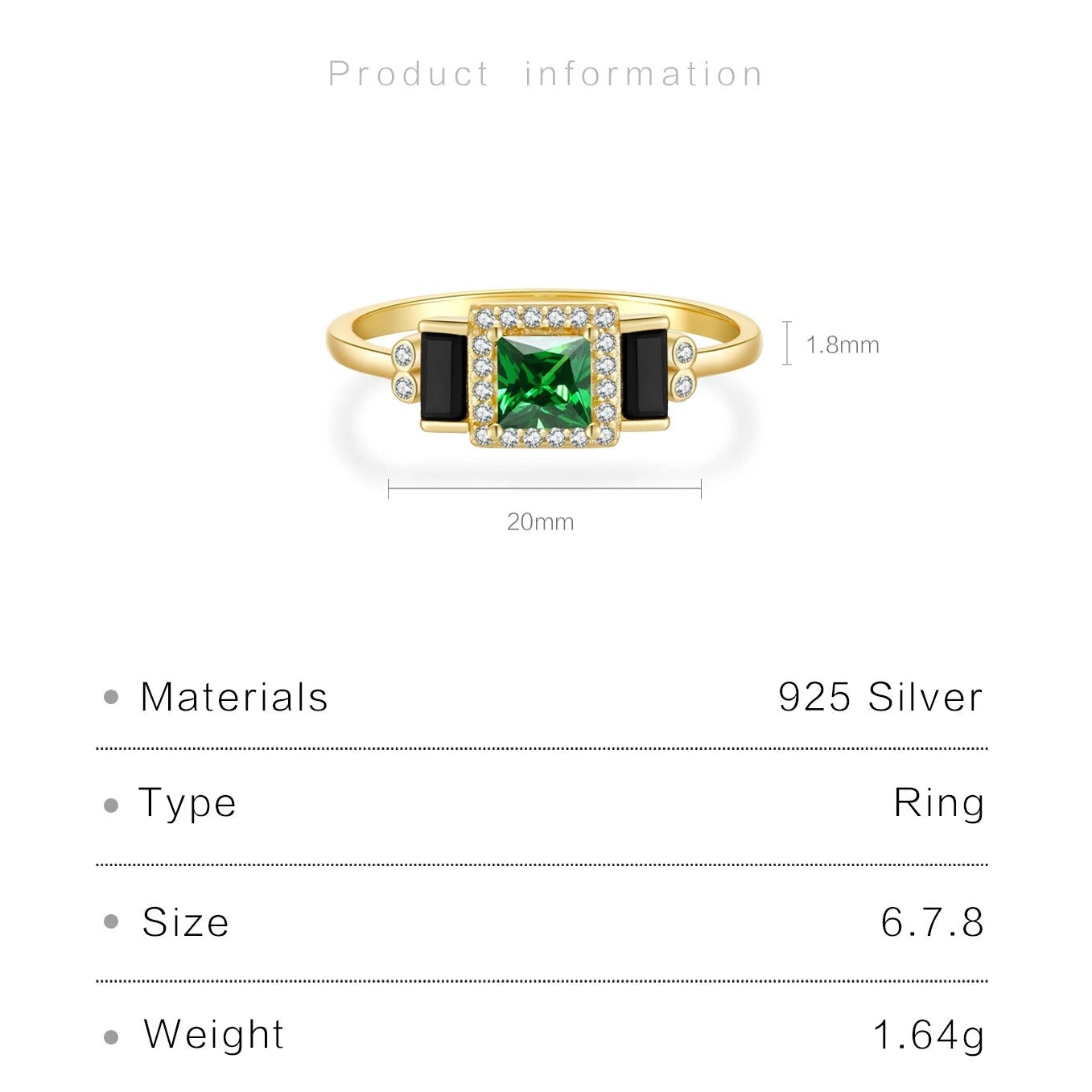 Emerald Noir Ring