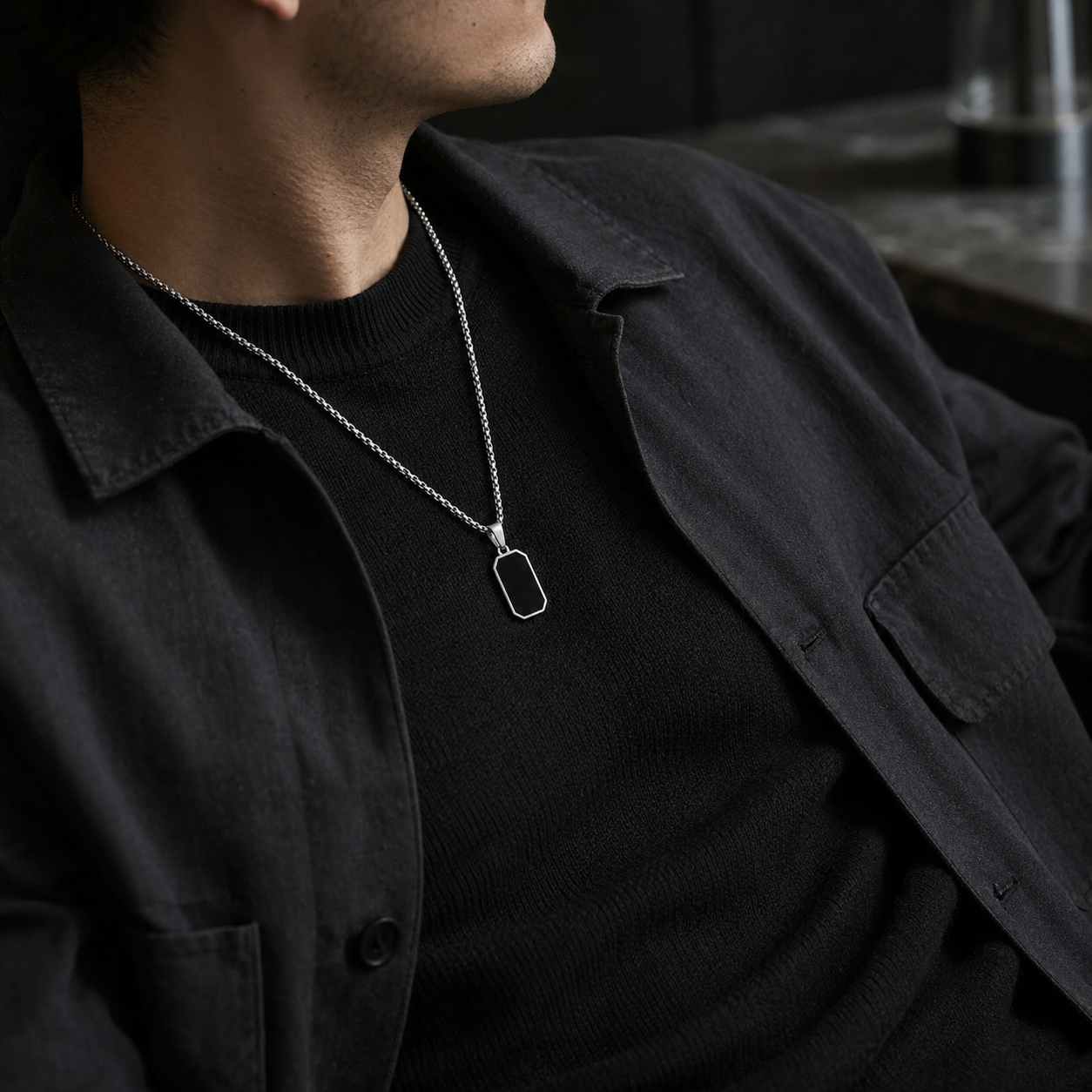 Onyx Silver Chain