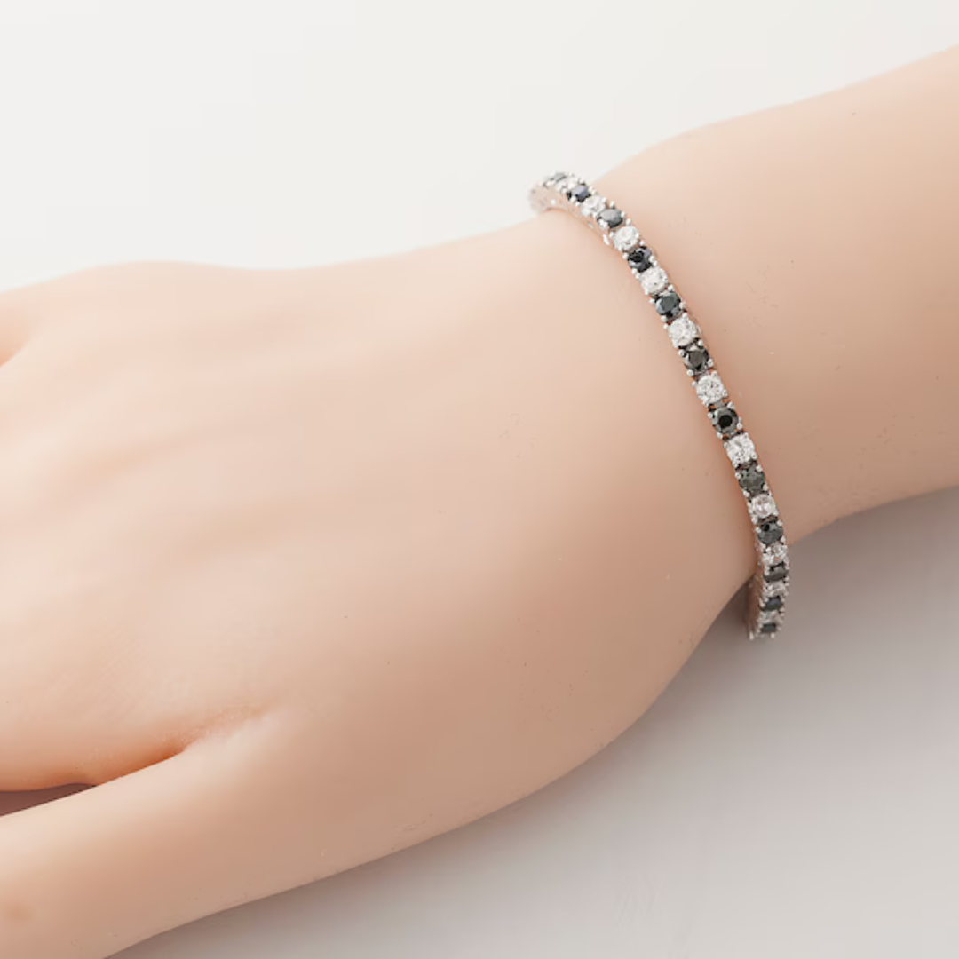 Tennis Bracelet (Black-White)